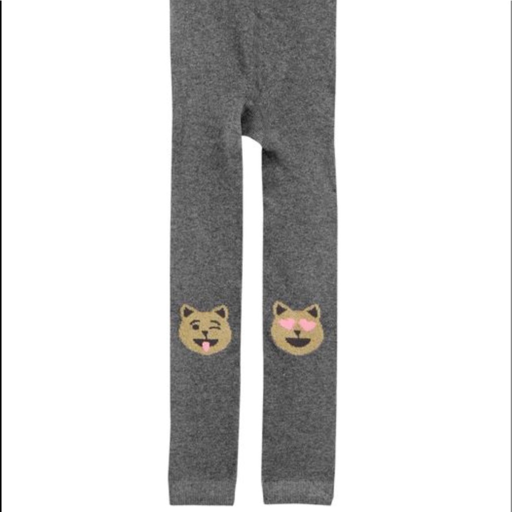 Girls OshKosh Cat Emoji Footless Tights